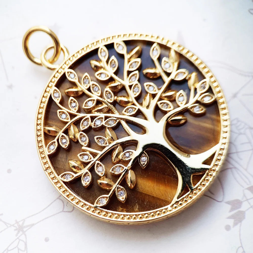 Tree of life guld hänge 925 Sterling Silver