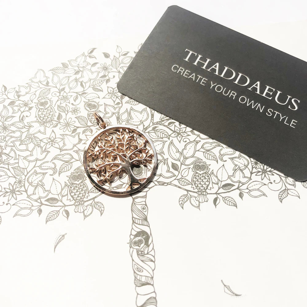 Tree of life rosè guld hänge 925 Sterling Silver