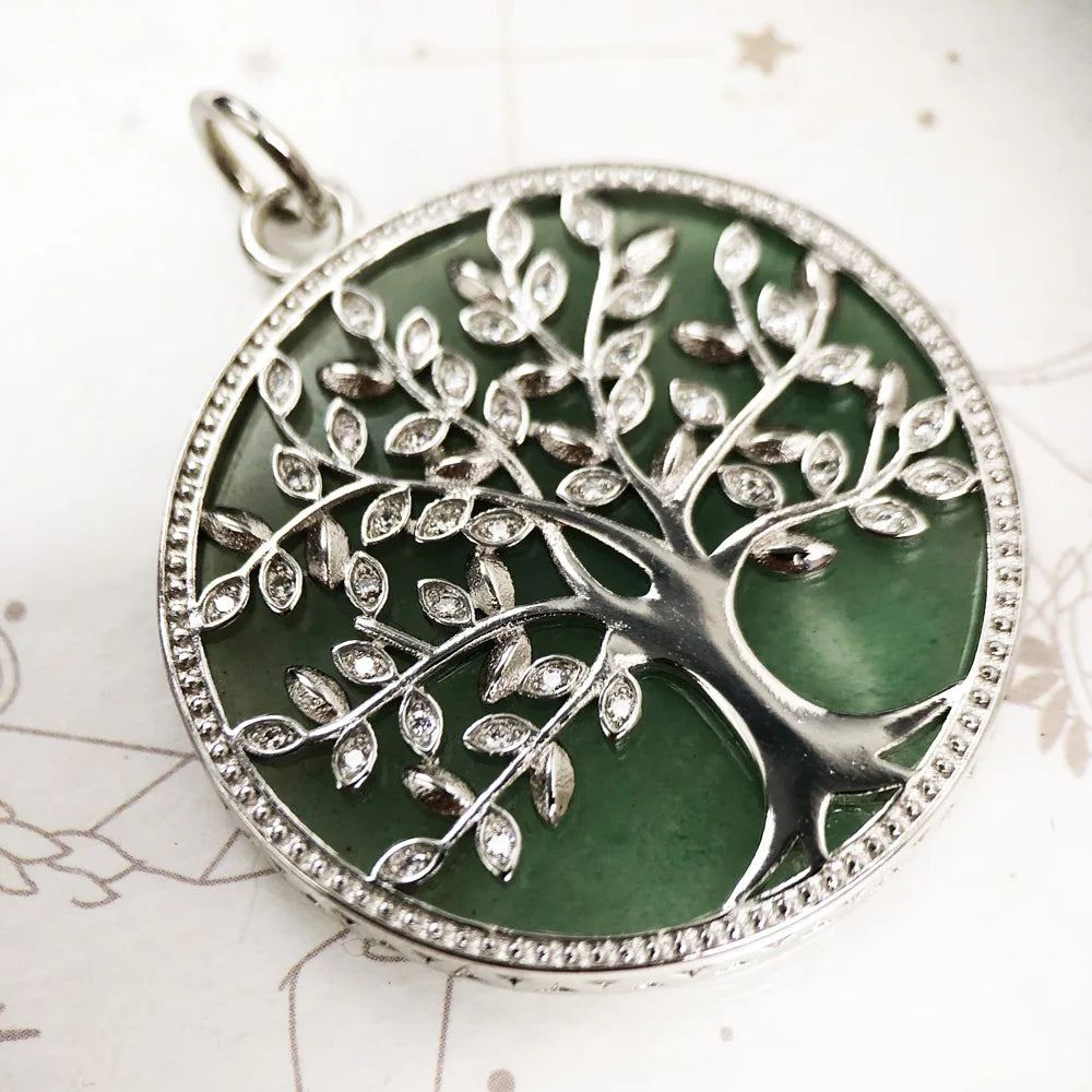 Tree of life grön hänge 925 Sterling Silver