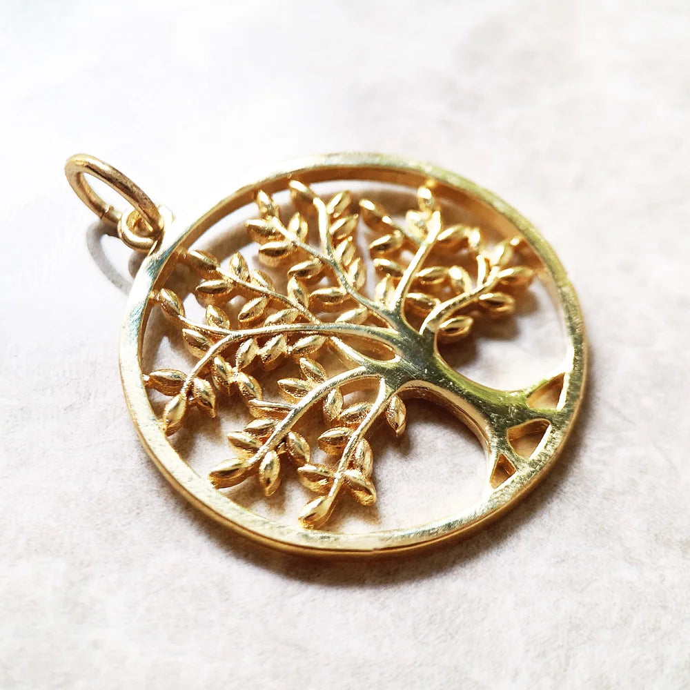 Tree of life guld hänge 925 Sterling Silver