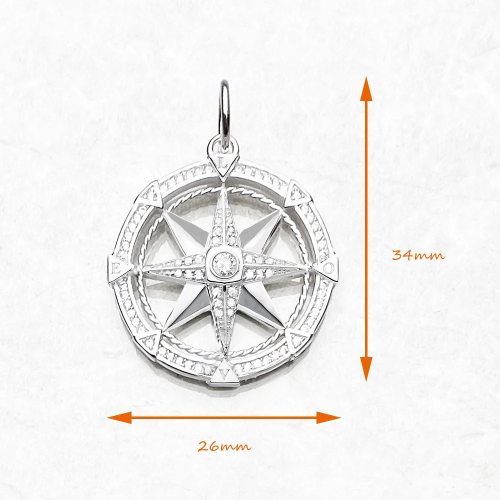 Compass Hänge 925 Sterling Silver