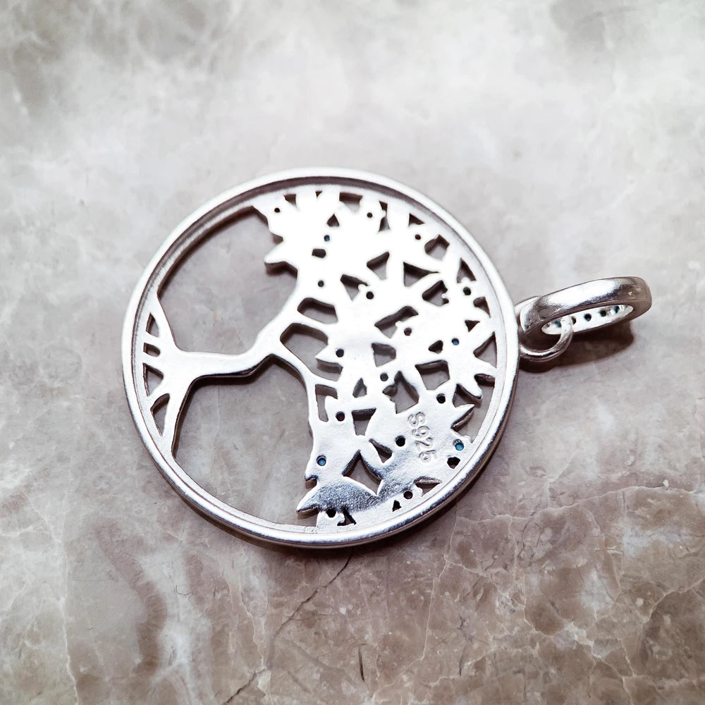 Tree of life silver hänge med stenar 925 Sterling Silver