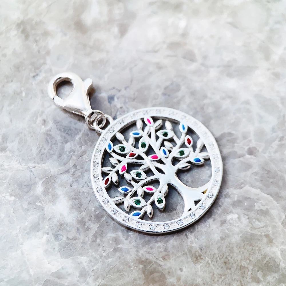 Tree of life silver hänge med stenar 925 Sterling Silver